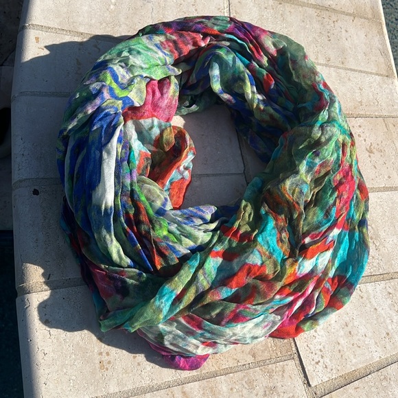 Colorful Women’s Infinity Scarf Pink Red Blue Green Orange Purple Soft - Picture 1 of 8